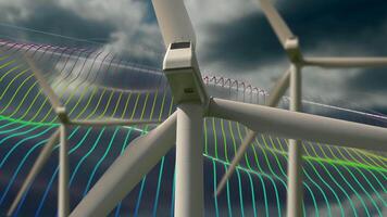 Wind Turbine Producing Renewable Sustainable Energy Power video