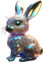 a rabbit with a colorful pattern on its back png