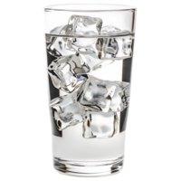 Glass with Ice Cube in Water Isolated on Clear Background png