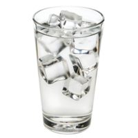 Glass with Ice Cube in Water Isolated on Transparent Background png