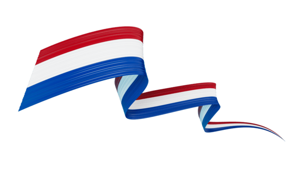 3d bandera de Países Bajos, 3d brillante ondulación bandera cinta, 3d ilustración png