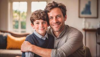 Embracing fatherly affection a comforting hug of love and support photo