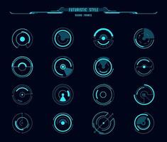 HUD futuristic digital frames of monitor interface vector