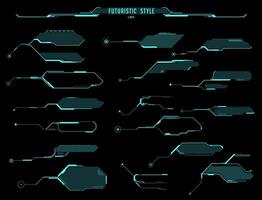 HUD futuristic displays, screens and info boxes vector
