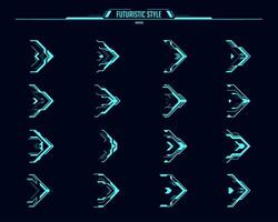 HUD arrows and futuristic navigation pointers, ui vector
