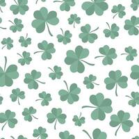 Seamless pattern with leaves of a lucky clover, symbols of St. Patrick's Day. Wrapping paper, textile design, background. vector