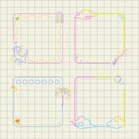 cute pastel paper notes design for journal element vector