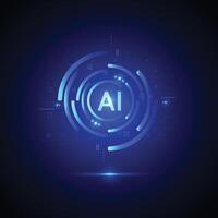 Artificial intelligence circuit line style. Machine learning design. Smart network digital technology vector