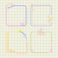 cute cloud and star paper notes design for journal element vector