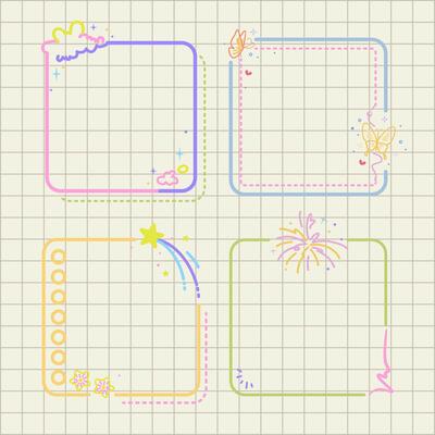 cute cloud and star paper notes design for journal element