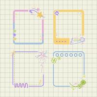 pastel star and clover paper notes design for journal element vector