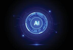 Artificial intelligence chipset on circuit board in futuristic concept technology artwork for web, banner, card, cover vector