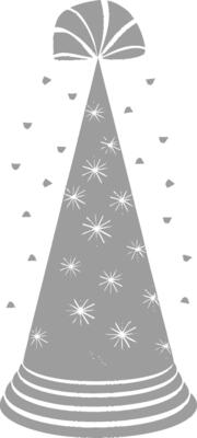 silhouette of birthday hat black color only