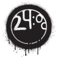 Spray Painted Graffiti O'clock isolated with a white background. design street art. EPS 10. vector