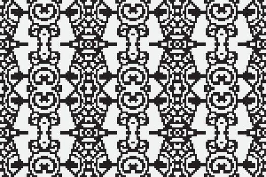 Motif folklore pattern Seamless Scandinavian pattern Motif embroidery, Pixel Ikat embroidery Design for Print scandinavian pattern saree ethnic nativity gypsy pattern vector