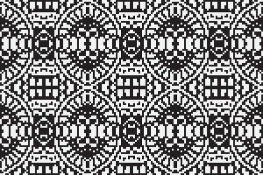 seda tela patola sari modelo sin costura nativo americano, motivo bordado, píxel ikat bordado diseño para impresión escandinavo modelo sari étnico natividad gitano modelo vector