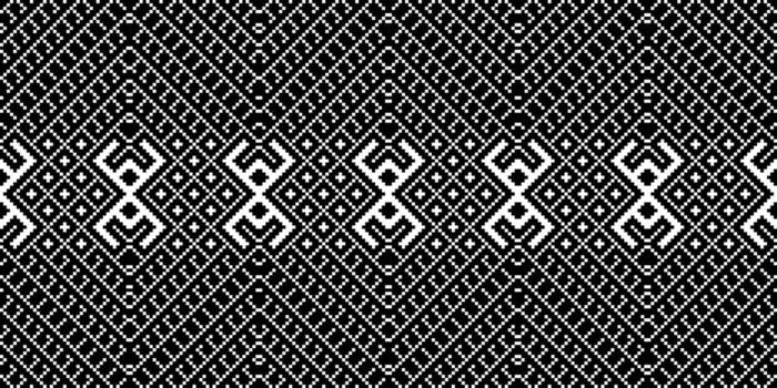 Motif Pixel Seamless Pattern Embroidery Background. Pixel Triangle Geometric Ethnic Oriental Pattern traditional.aztec Style Abstract design for Texture,fabric,clothing,wrapping,sarong. vector