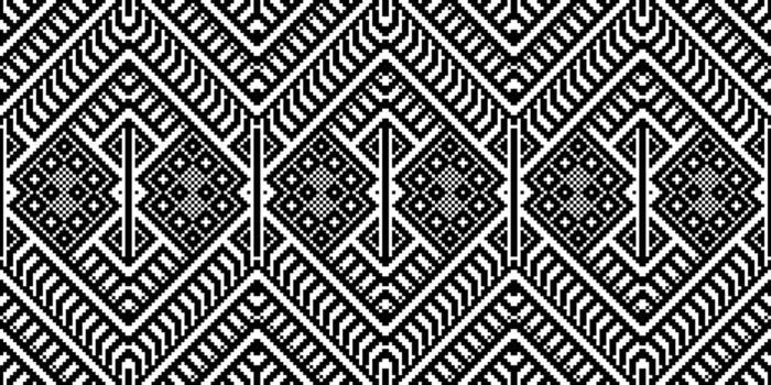 Motif Pixel Seamless Pattern Embroidery Background. Pixel Flowers Geometric Ethnic Oriental Pattern Traditional. Pixel Aztec Style Abstract Design for Print Texture,fabric,saree,sari,carpet. vector