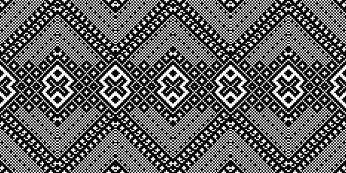 Pixel Seamless Pattern Embroidery Background. Pixel Background Geometric Ethnic Oriental Pattern traditional.aztec Style Abstract design for Texture,fabric,clothing,wrapping,sarong. vector