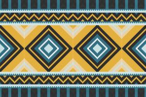 Ikat Damask Embroidery Background. Ikat Floral Geometric Ethnic Oriental Pattern Traditional. Ikat Aztec Style Abstract Design for Print Texture,fabric,saree,sari,carpet. vector
