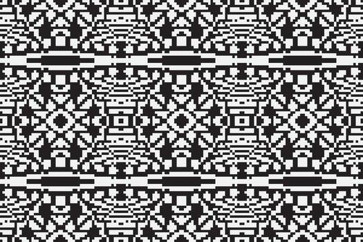 motivo folklore modelo sin costura escandinavo modelo motivo bordado, píxel ikat bordado diseño para impresión textura tela sari sari alfombra. kurta patola sari vector