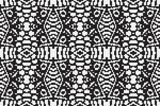 seda tela patola sari modelo sin costura Mughal arquitectura motivo bordado, píxel ikat bordado diseño para impresión escandinavo modelo sari étnico natividad gitano modelo vector