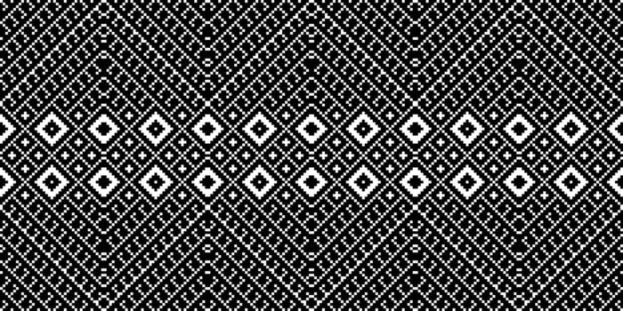 Pixel Seamless Pattern Embroidery Background. Pixel Pattern Geometric Ethnic Oriental Pattern traditional.aztec Style Abstract illustration.design Texture,fabric,clothing,wrapping,sarong. vector