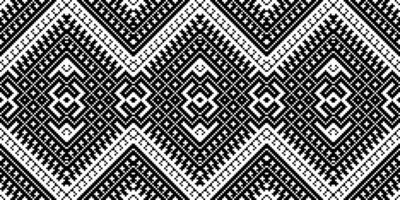 Motif Pixel Seamless Pattern Embroidery Background. Pixel Stripe Geometric Ethnic Oriental Pattern traditional.aztec Style Abstract design for Texture,fabric,clothing,wrapping,sarong. vector