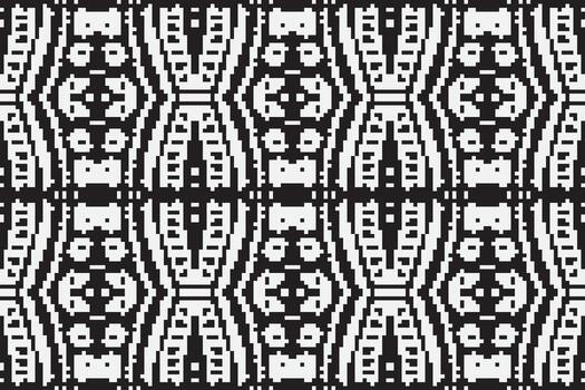 Navajo pattern Seamless Mughal architecture Motif embroidery, Pixel Ikat embroidery Design for Print scandinavian pattern saree ethnic nativity gypsy pattern vector
