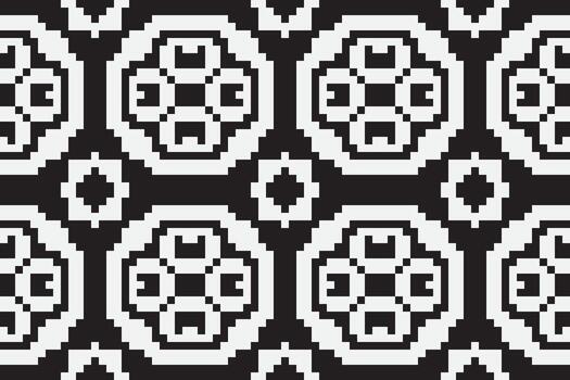 nórdico modelo sin costura Mughal arquitectura motivo bordado, píxel ikat bordado diseño para impresión escandinavo modelo sari étnico natividad gitano modelo vector