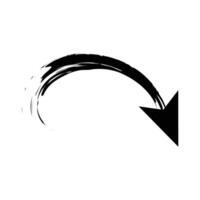 Set of Hand drawn curved arrow icon with brush. Brush long arrow isolated on a white background. vector
