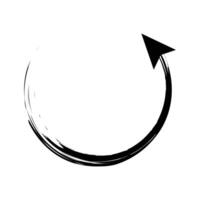 Set of Hand drawn curved arrow icon with brush. Brush long arrow isolated on a white background. vector
