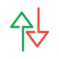 Outlined Swipe up arrow icon set. Up Down Arrows sign on white background. vector