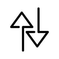 Outlined Swipe up arrow icon set. Up Down Arrows sign on white background. vector