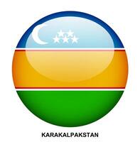 KARAKALPAKSTAN flag button on white background vector