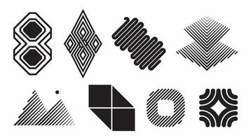 Basic shape for design element, set. Editable icon for graphic design. Black and white flat icon. vector