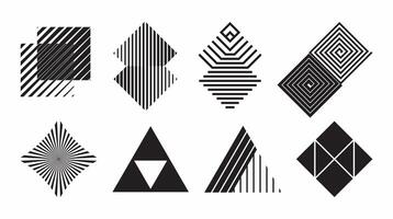 Basic shape for design element, set. Editable icon for graphic design. Black and white flat icon. vector