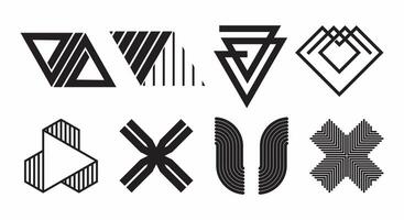 Basic shape for design element, set. Editable icon for graphic design. Black and white flat icon. vector