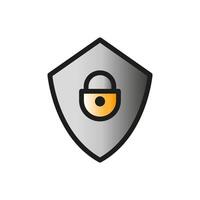 shield and padlock icon design vector