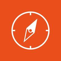 compass icon in orange background vector