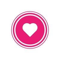 pink heart button vector