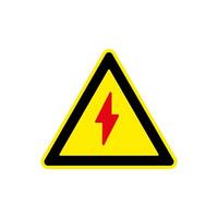 warning triangle with electricity sign vector