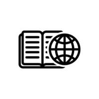 book with globe icon vector