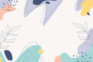Hand drawn abstract shapes background vector