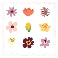 Flower Illustration Simple Set vector