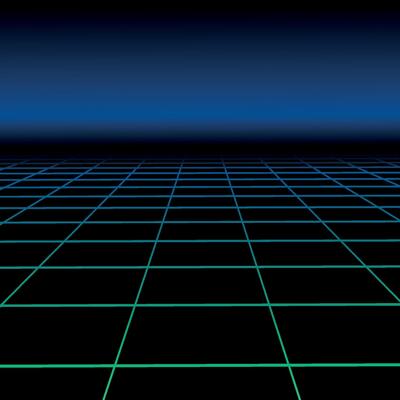 abstract futuristic background with vision perspective. Retro design - fashion 80-90s. Color grid neon infinity surface with glowing effect