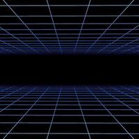 abstract futuristic dark background with vision perspective. Retro design - fashion 80-90s. Color grid neon infinity surface vector