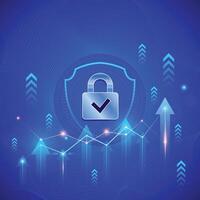Safe security Finance Up, Down Growth Arrow, economic growth graph chart. Business strategy, Digital vector