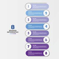 Modern infographic with 8 steps and business icons for presentation. vector