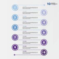 Modern infographic with 10 steps and business icons for presentation. vector